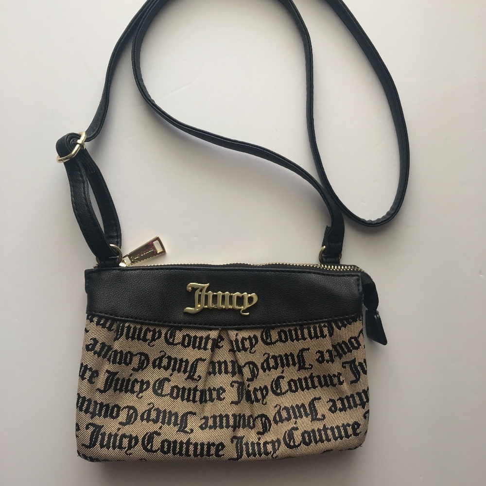 Juicy Couture Black/Gold Logo Crossbody Bag